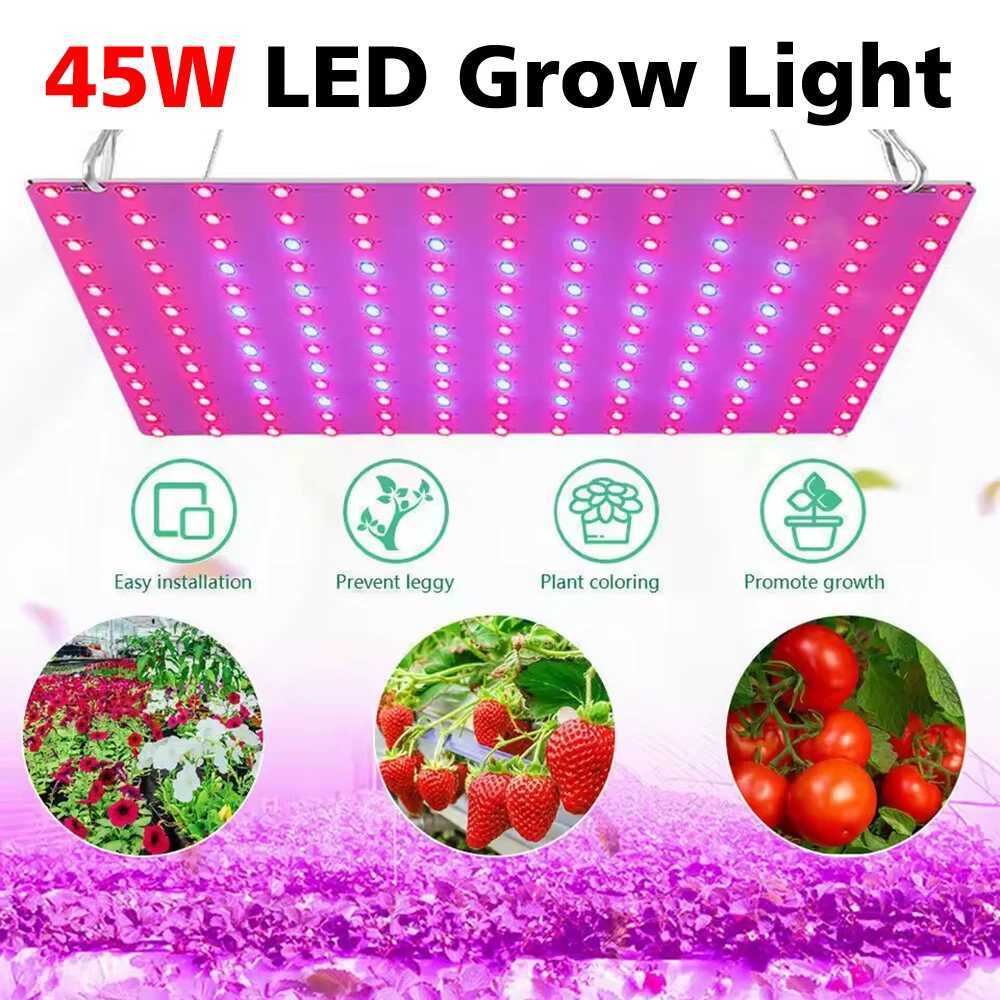 45W Full Spectrum LED Grow Light UV/IR 169 LEDs Plant Lamp Energy-Saving with Hanging Stands for Herbs/Vegetables Indoor GardenXJ250526