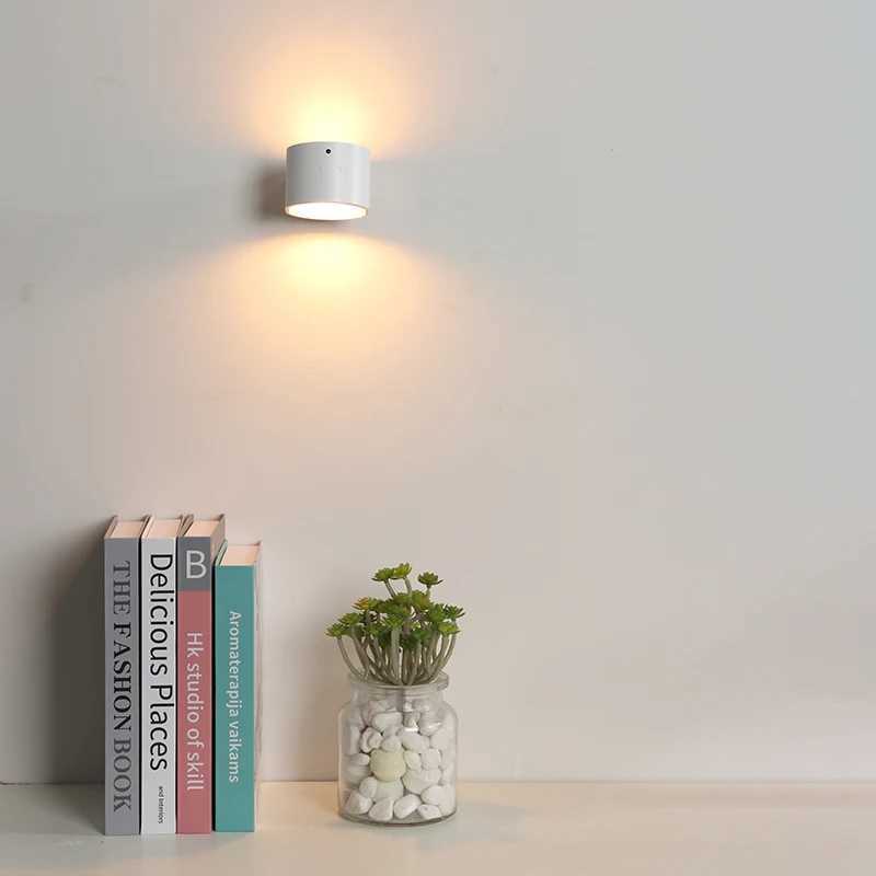 LED Double Head Wall Lamp Touch Control Remote 360 Rotatable USB Recharge Portable Night Light For Bedroom Lamp Decor SconcesXJ250526