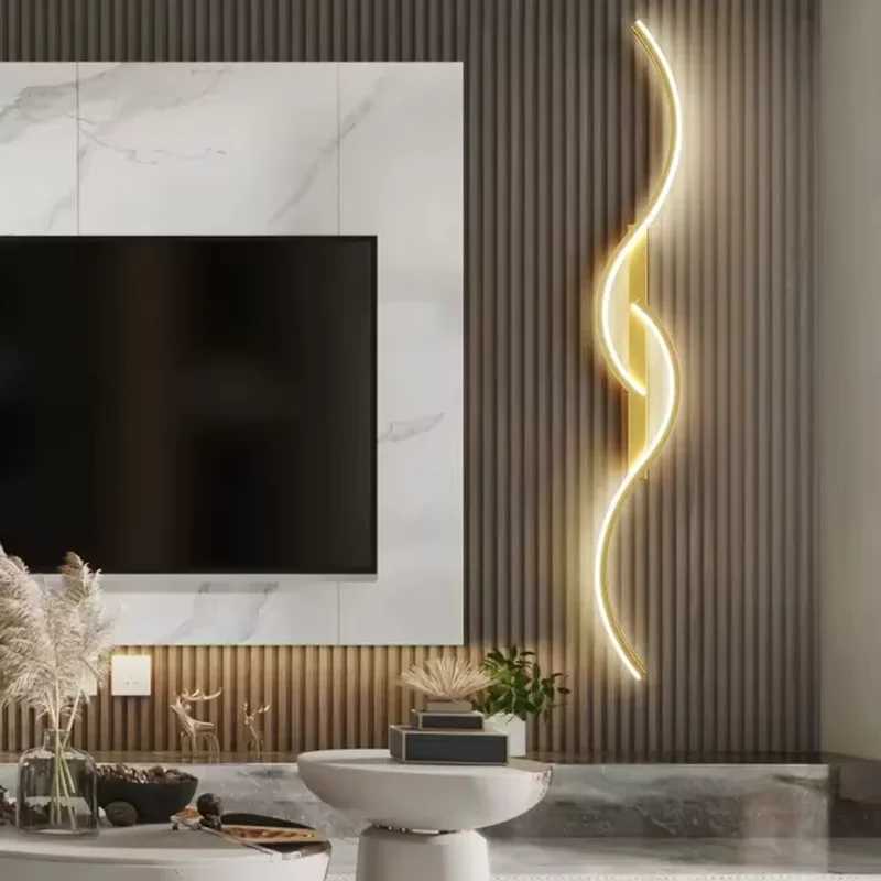 Modern LED Wall Lamp Minimalist LED Light Bedroom Bedside Long Strip Wall Sconces Living Room Home Indoor Lighting FixtureXJ250526