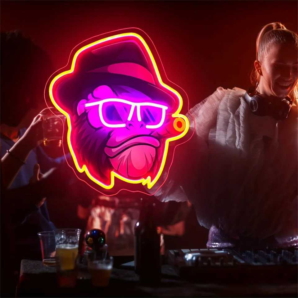 Monkey Neon Signs USB Powered LED Neon Lights For Wall Decor Childrens Bedroom Bar Man Cave Coffee Shop Market Decorations W250526