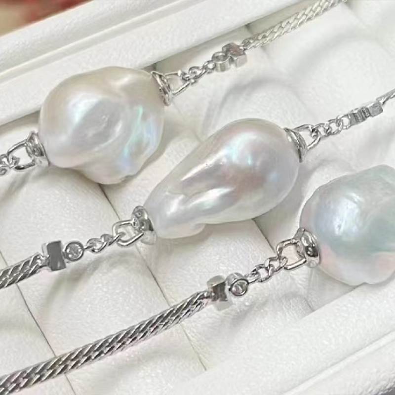 Elegant Women's Pearls Jewelry: Real Freshwater Beads & 14k Yellow Gold Finish Chain