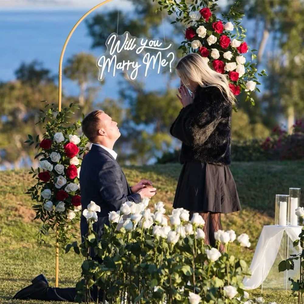 Will You Marry Me Neon Sign for Wedding Decorations 26.7 inches Large Marry Me Sign for Proposal Party Romantic LED Sign Light W250526