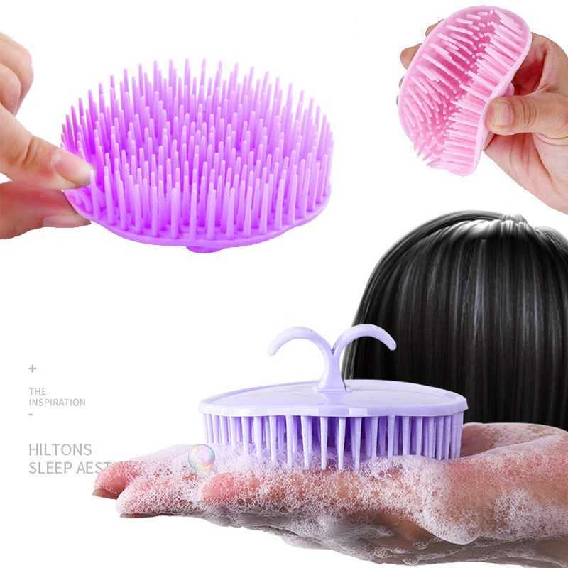 Soft Silicone Shampoo Brush Head Massage Brush Personal Care Bathroom Products Hair Washing Hair Scalp Massage Comb R250526