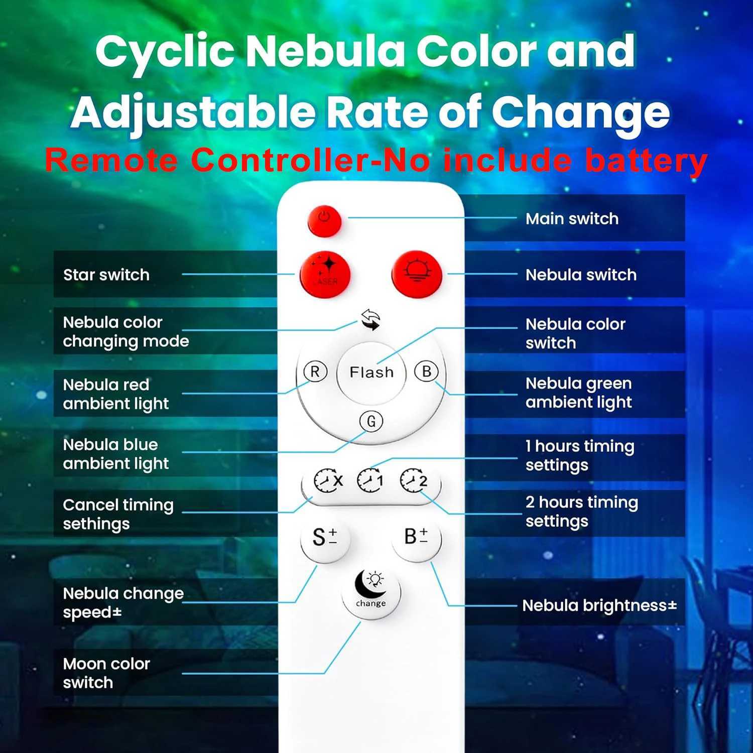 Astronaut Galaxy Projector Fairy Lights Ceiling LED Spotlight USB Powered Remote RGB Night Lamp for Gaming Room Christmas PartyXJ250526