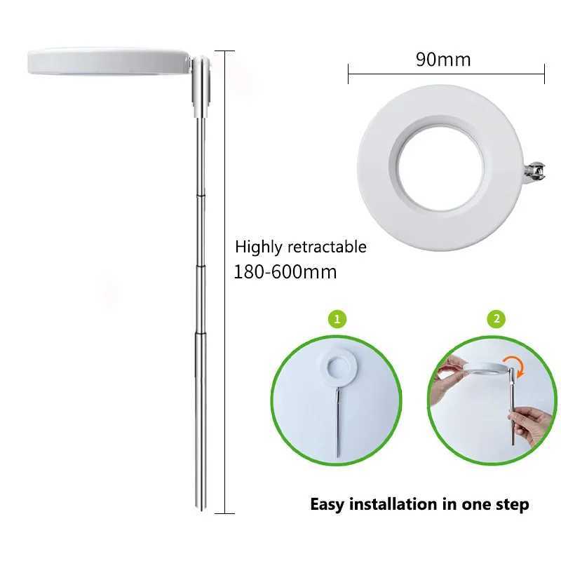 LED Indoor Angel Ring Plant Growth Light 2/4/8H On/Off Timer USB 5V Retractable Height Full Spectrum Simulated Sunlight PlantXJ250526