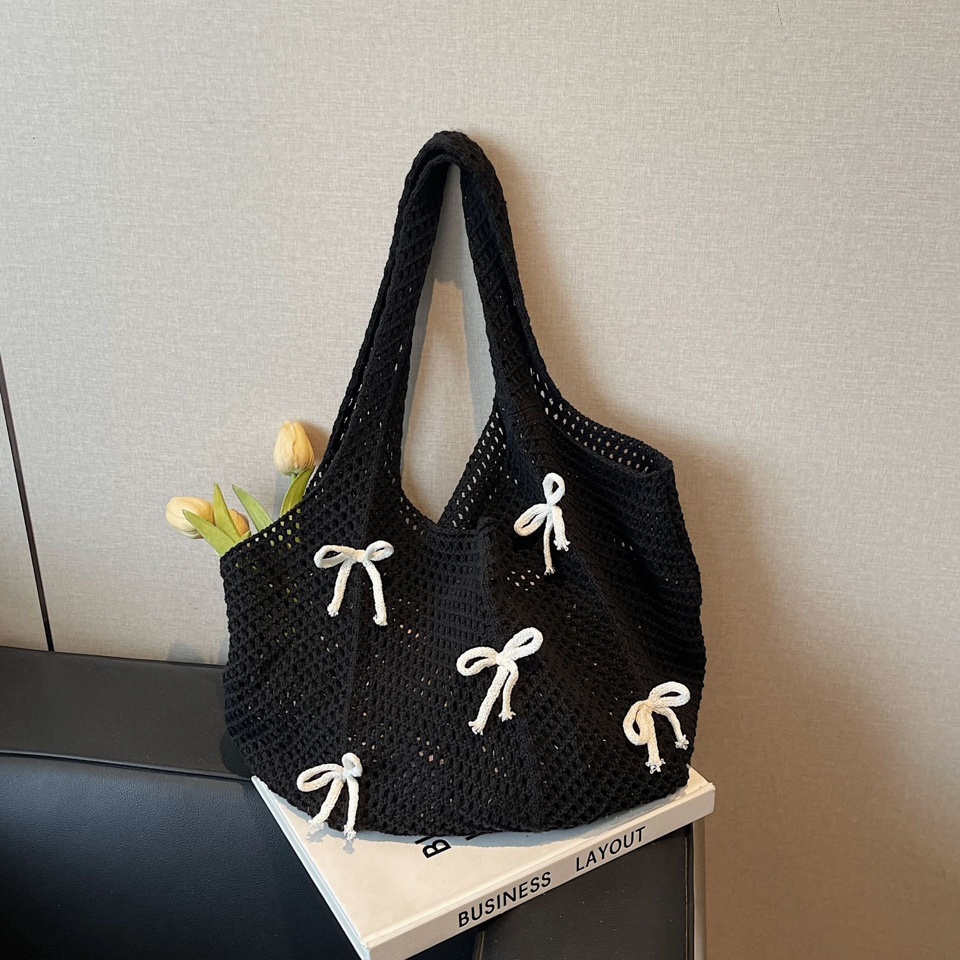 Single Shoulder Women's Underarm Woven Tote 2025 New Korean Style Versatile Knitted Bag