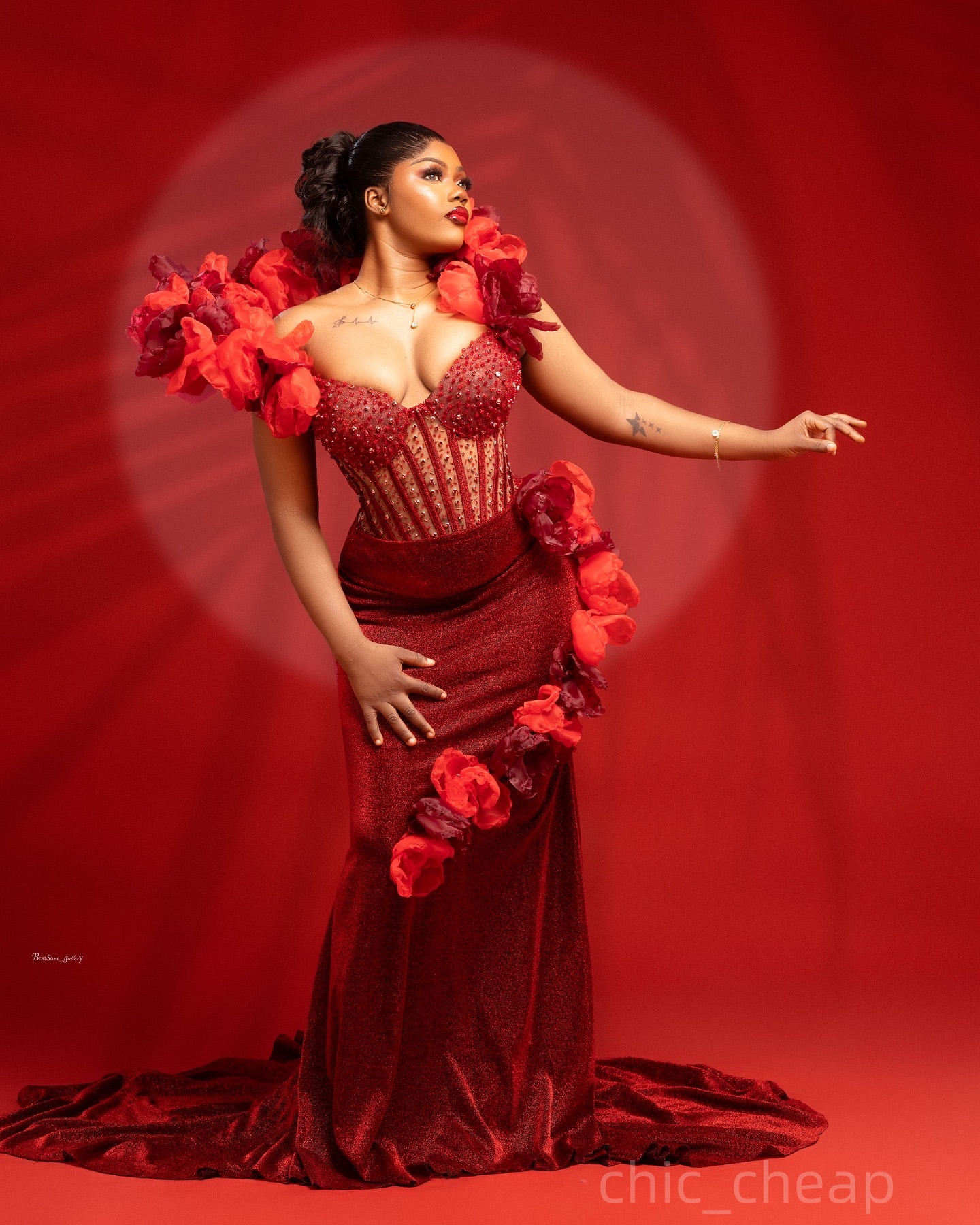 Dark Red Mermaid Prom Dresses 2025 Velvet Beaded Crystals Flowers Evening Formal Party Second Birthday Engagement Gowns Plus Size Dress For Special Oc