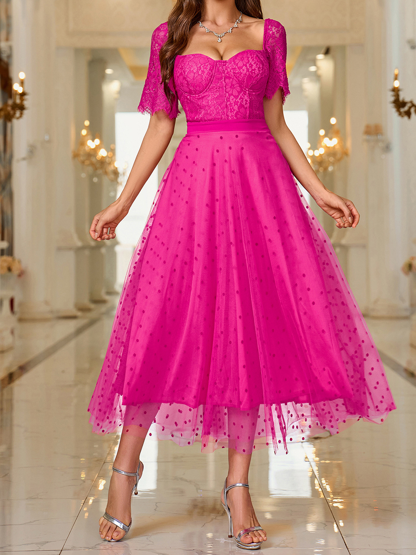 Small niche design style pure color elegant dress womens backless long dress