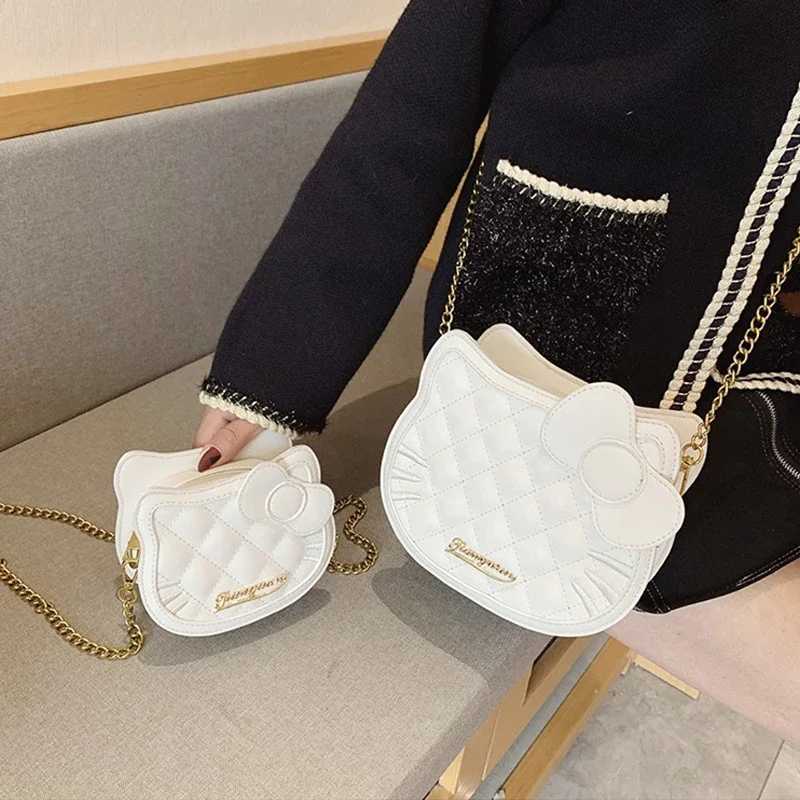 Sanrio Sanrioed Hello Kitty Shoulder Bag Fashionable Wallet Cartoon Purses Handbags Simple Rhombic Trendy Birthday Christmas Giftw250602