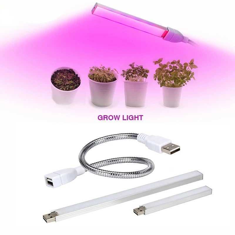 USB 5V LED Grow Light Full Spectrum with Flexible Hose Plant Growth Lamp Seedling Greenhouse Hydroponic Growing LightXJ250526