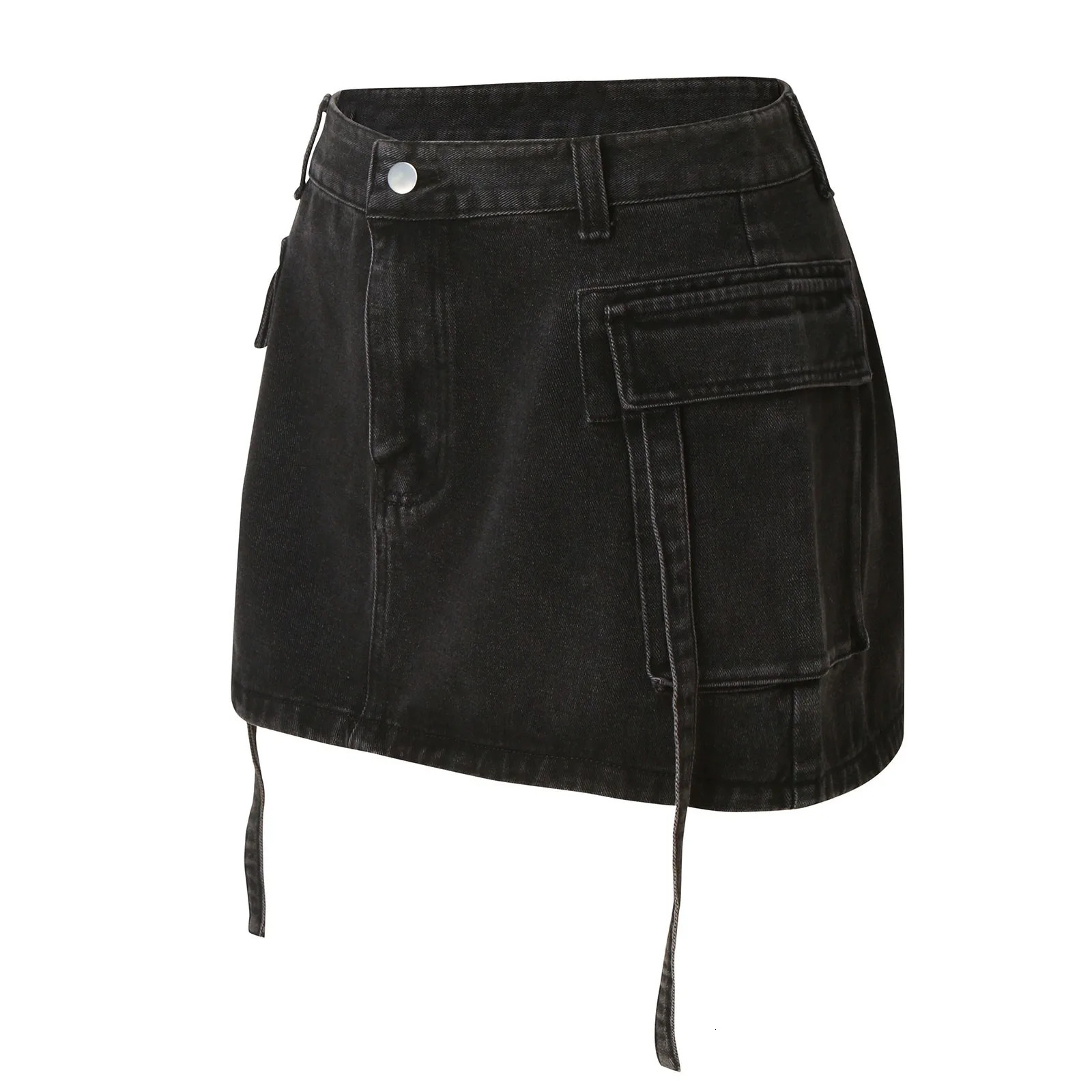 Vintage Rave Ripped Raw Hem Denim Skirt Mini Slim Bodycon Short Jeans Skirts Woman 2024 Trend Korean Style WomenS Clothing 250516Z