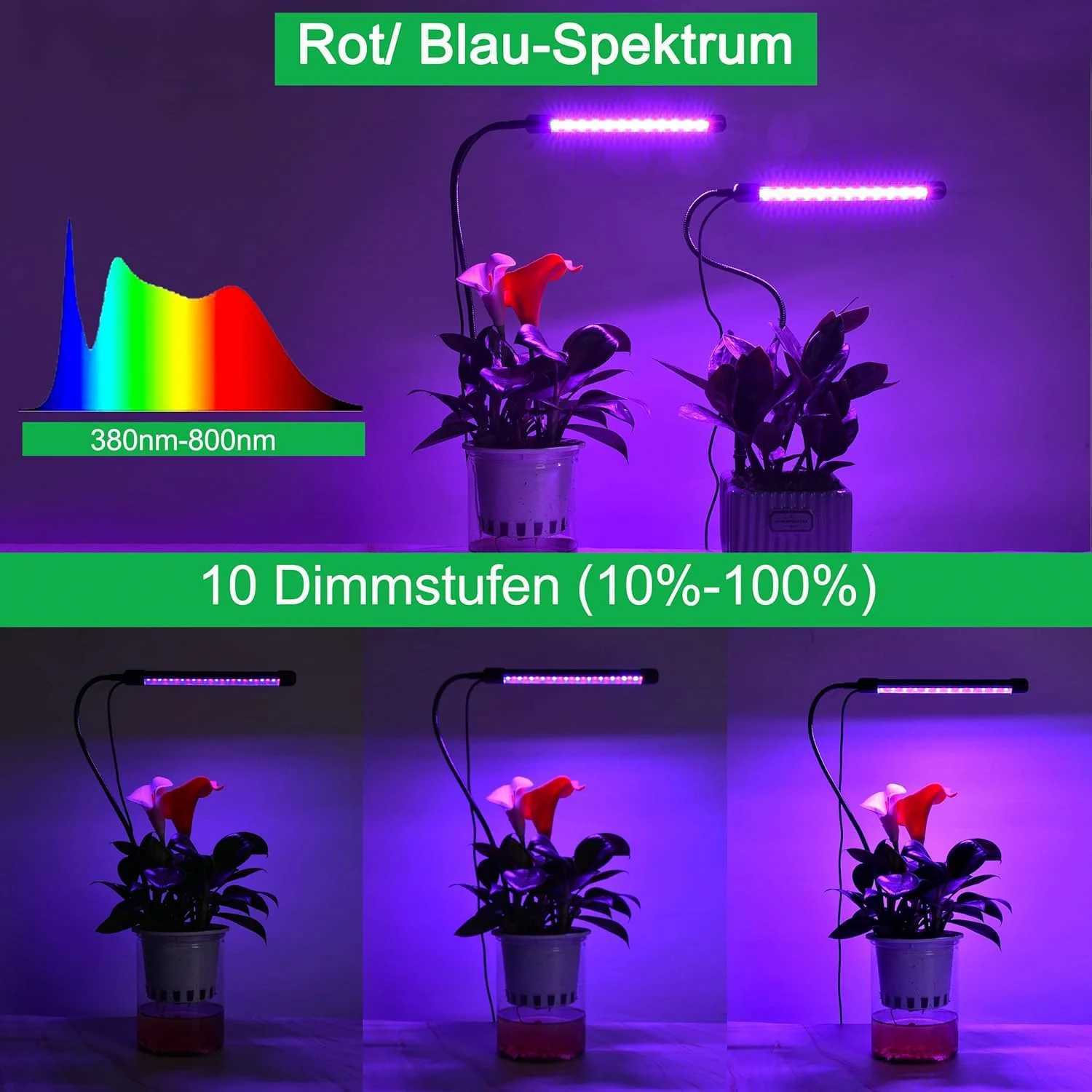 LED Plant Growth Lamp Indoor 5V Full Spectrum Growth Lamp USB Red Blue 2Colors Dimmable Indoor Succulent Growth LightingXJ250526