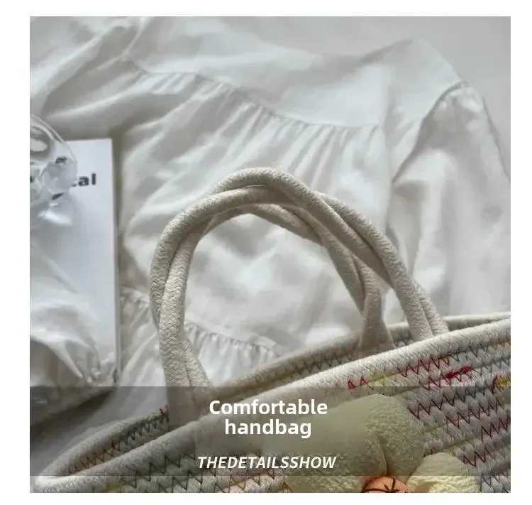 Spring And Summer Large-Capacity Straw Tote Bag Beach Bag Suitable For Vacation Shopping Commuting Use W250524