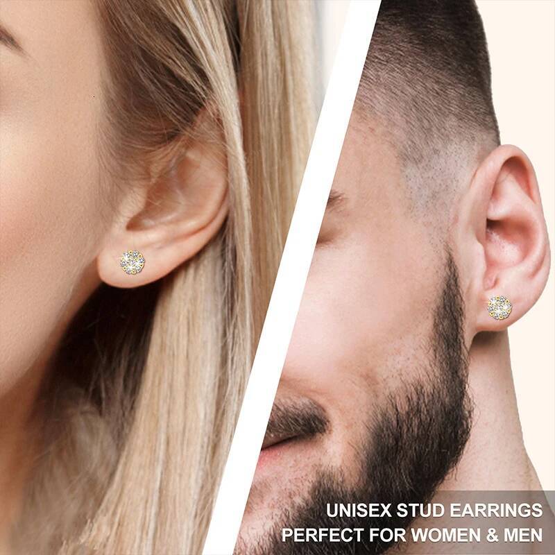 1.4ct Moissanite Stud for Women Sterling Sier Unisex Earrings Screw Backs Hypoallergenic Fine Jewelry Gifts
