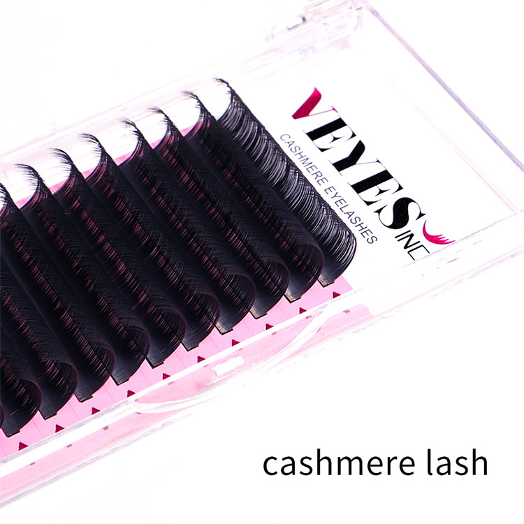 VEYES Easy Fans Dark Matte Lash Trays Soft Cashmere Silk Mink Individual Eyelash Matte Black Cashmere Lash Extensions