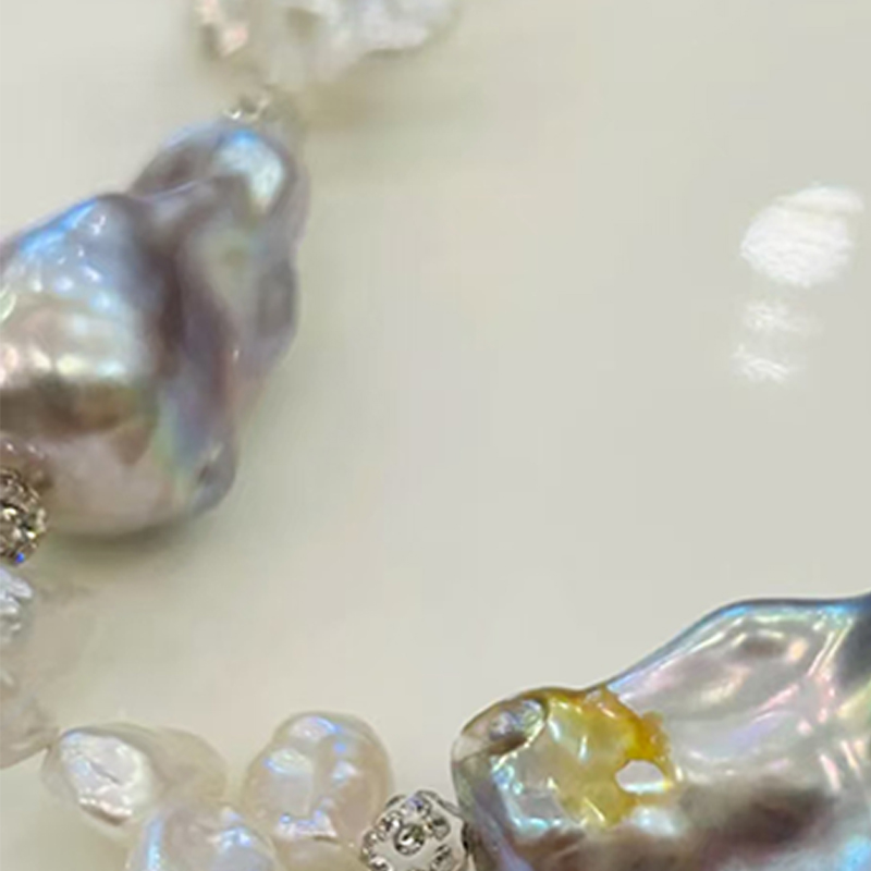 Ladys Elegant Baroque Pearl Necklaces - Thicker Design with Dainty Pearls for a Classic Look