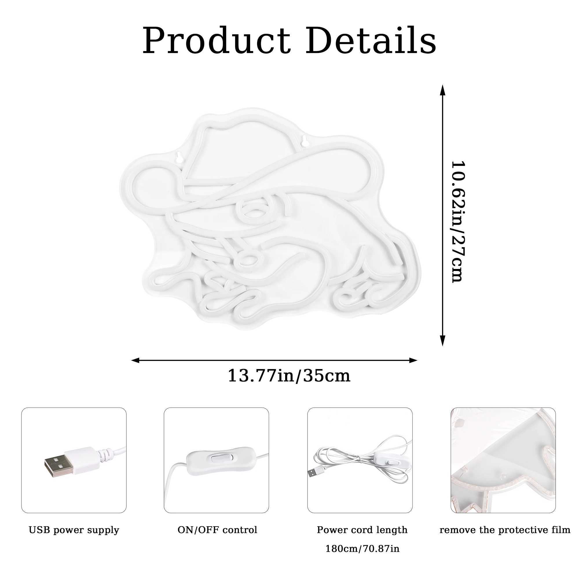 Frog Cowboy Neon Signs Frog Cowboy Lamp Lights Neon Signs for Wall Decor USB Powered for Bedroom Party Wedding Birthday Gift W250526
