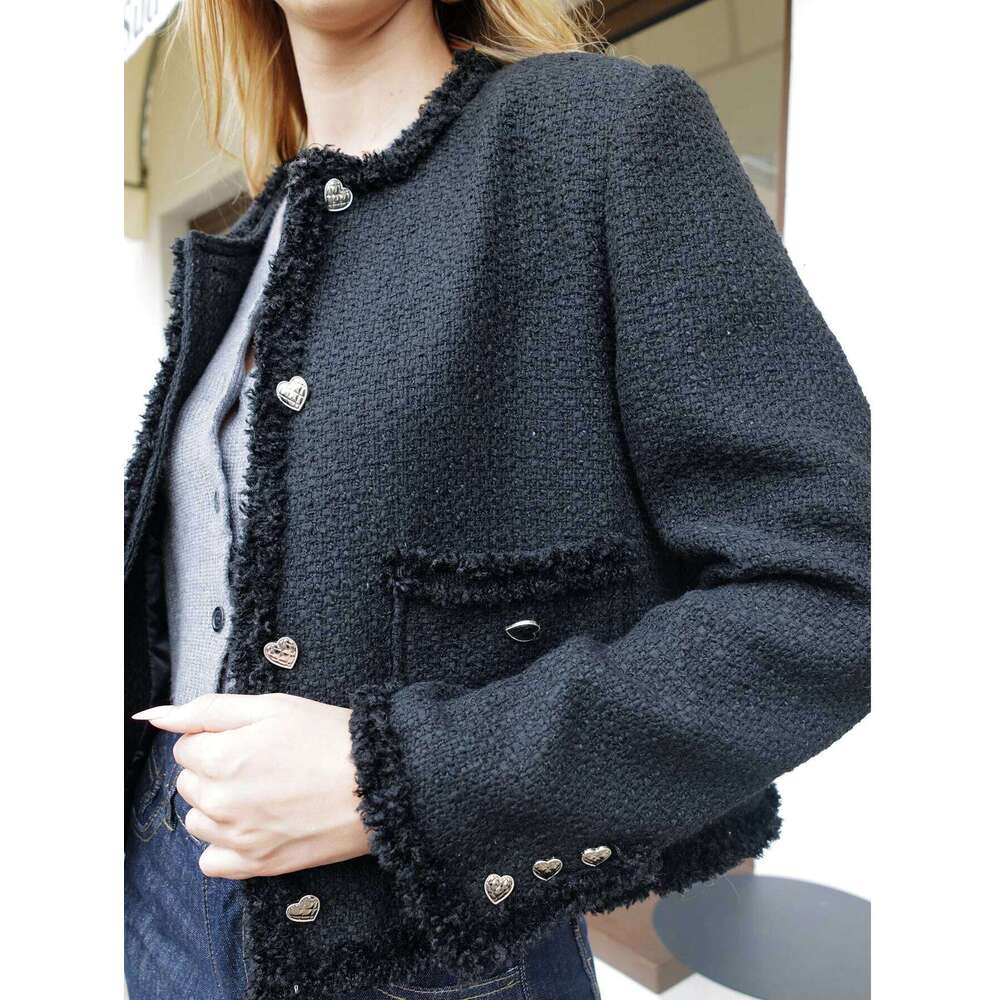 2024 Fall / Autumn New Women Fashion Ivory Basic Tweed Jacket Short Coat