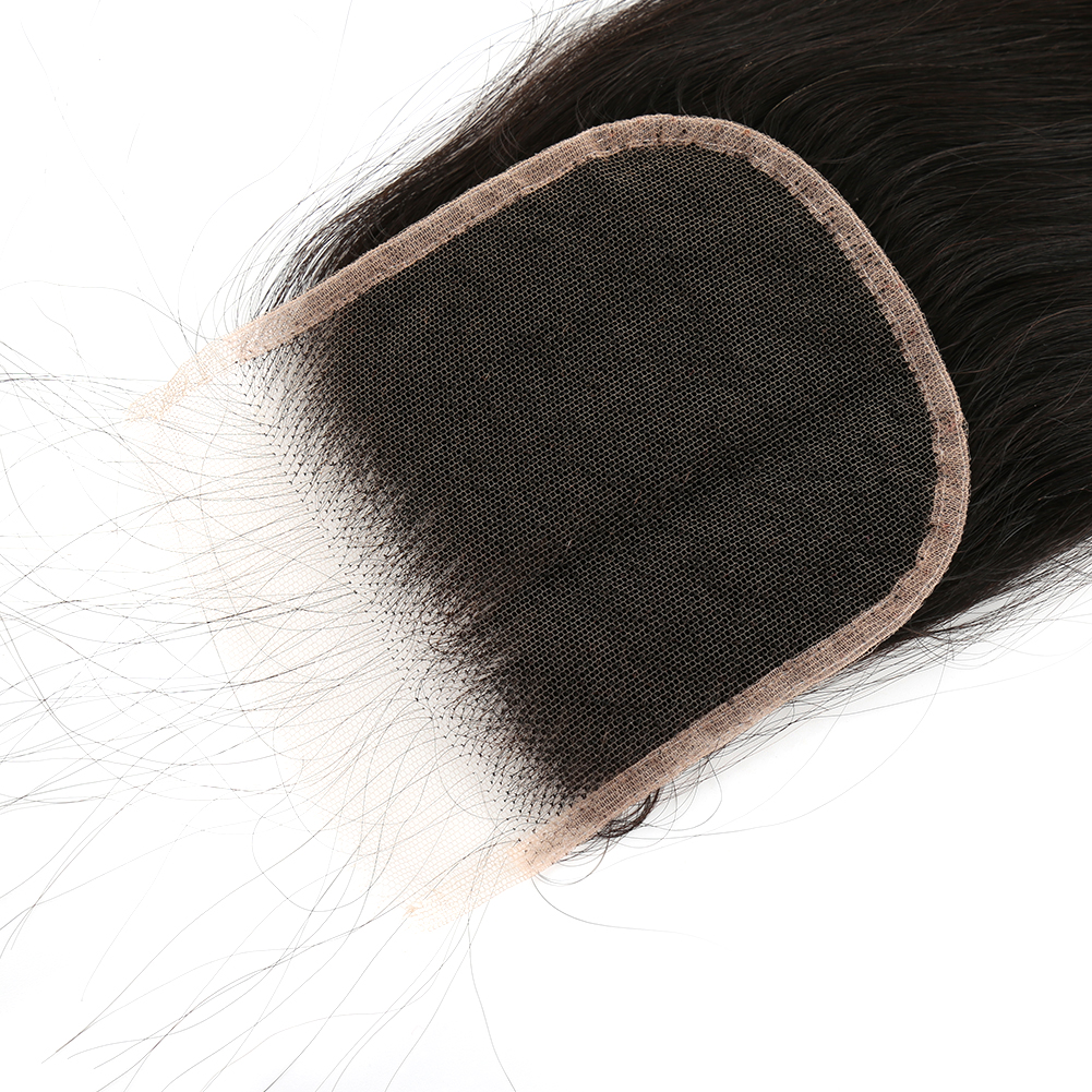 Straight Lace Closure With Bundles Sleek Straight Remy Human Hair Weft Extensions Virgin Human Hair Closure 4x4 5x5 6x6 Add 3 Hair Weaves Full Head Ti