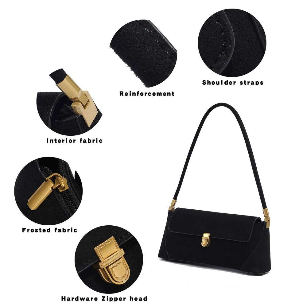 Women's Bags Designer Premium Sense Flannelette Single Shoulder Crossbody Underarm Women's Fashion Baguette Bag