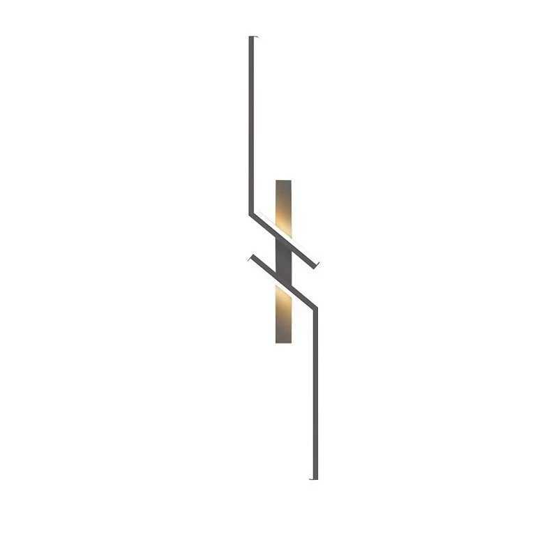 Modern Linear Strip Wall Light Black 60/80/100/120cm Living Room Bedroom Study Exhibition Lighting Fixtures Interior DecorationXJ250526