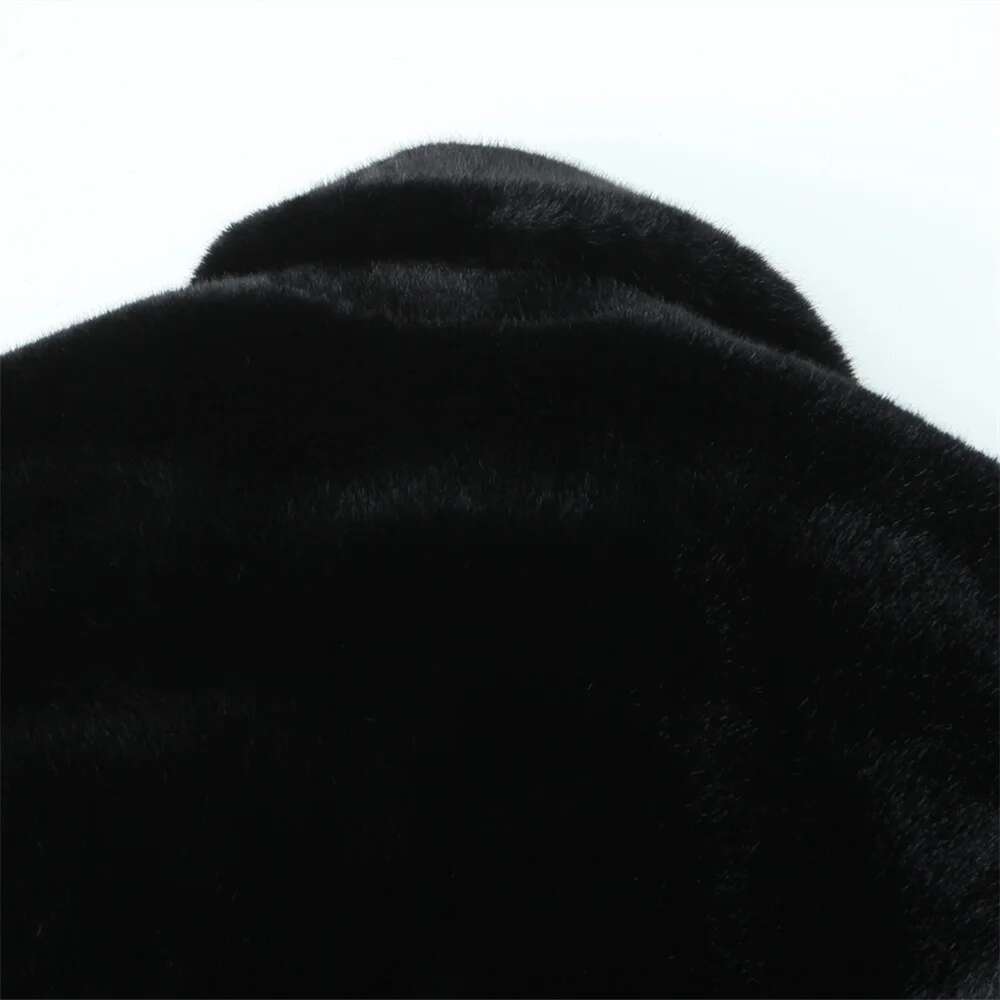 UNIZERA solid color loose warm coat autumn and winter new product, lapel long sleeved thick fur coat, women's clothing