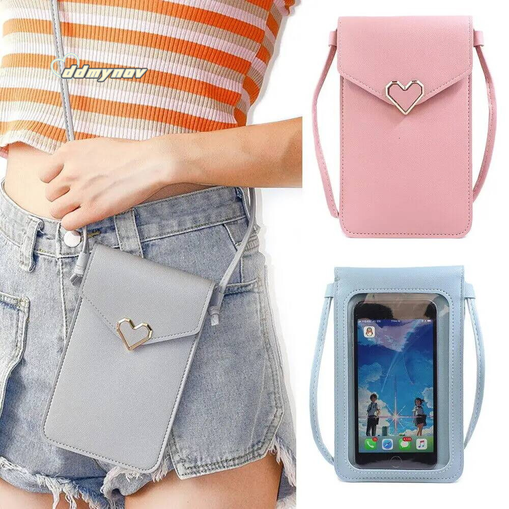 Ladies Touch Screen Cell Phone Purse Smartphone Pu Leather Shoulder Strap Handbag Women Bag Fashion Mobile Wallet 2024 ddmynov