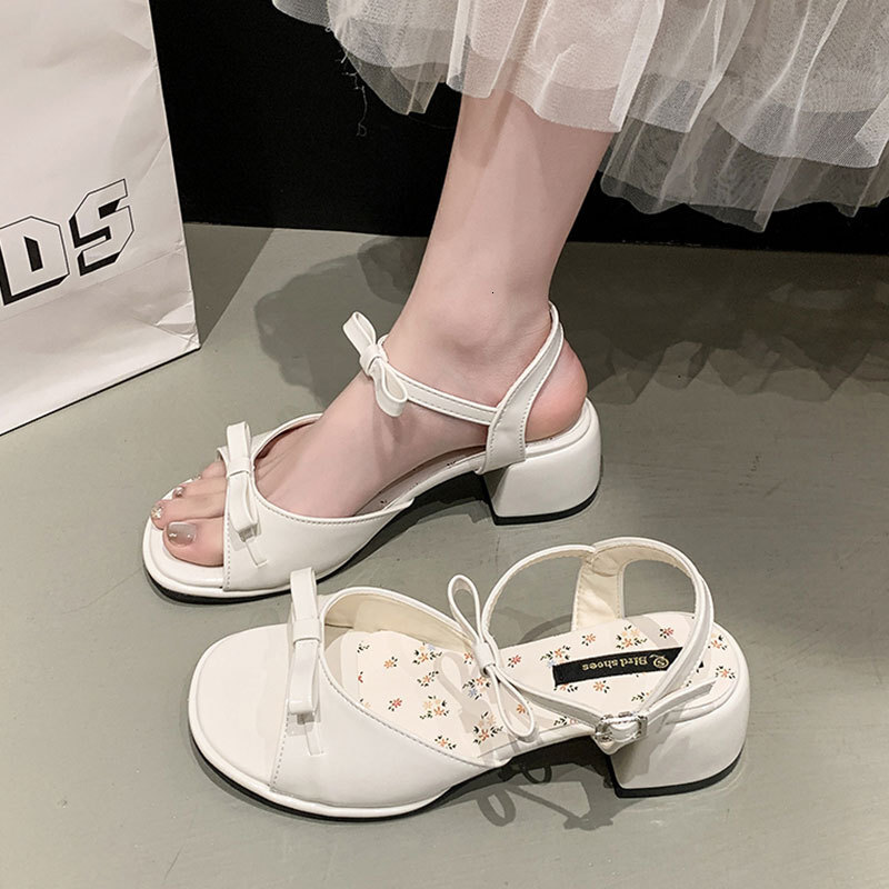 Versatile Fairy style Sandals with Skirts for Women, 2025 New Summer Collection, Short, French Thick High Heels Sandals for Women Casual Shoes Ddmysat