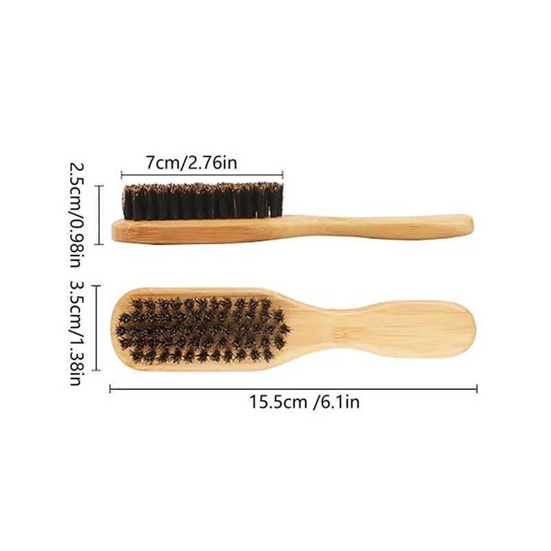 1pcs Men Beard Hair Styling Brush Bamboo Boar Bristles Brush Suitable for Salon Home Multifunctional Cleaning Brush Barber Tool R250526