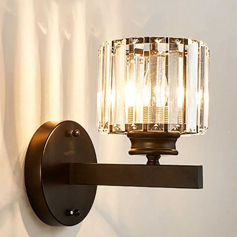 Modern LED Yatak Odas Baucu Duvar Lambas Basit Cam Sanat Lamba Koridor Oturma Odas Dekor Ev Dekorasyon Duvar IXJ250526