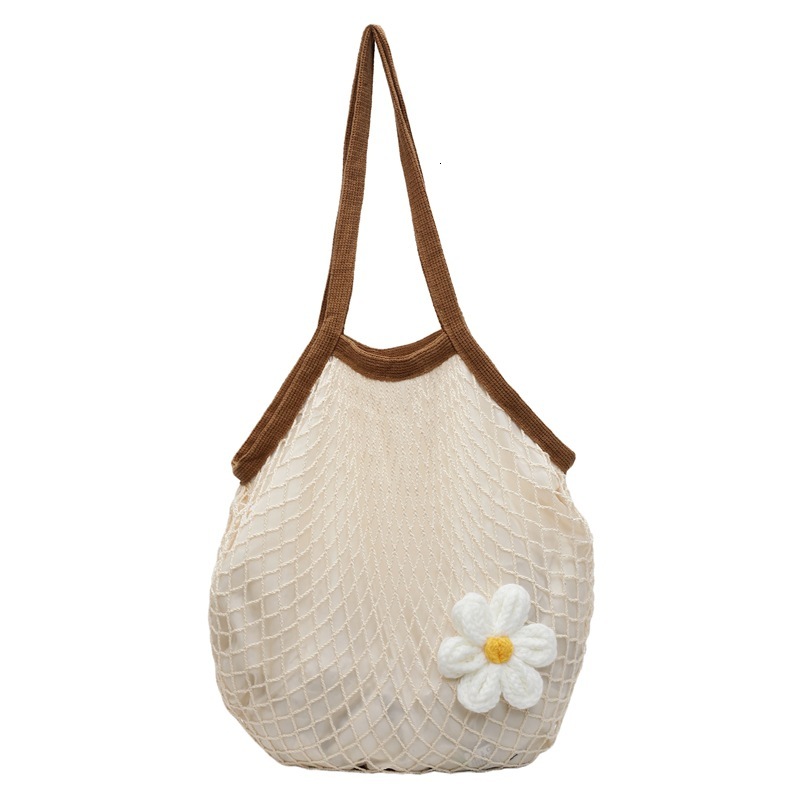 2025 Inner Fabric Foldable Large Fruit Pure Cotton Handheld Mesh Woven Shopping Bag