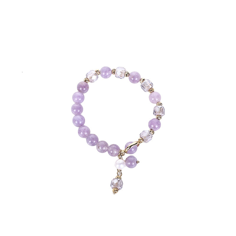 Korean style creative women's fashionable elastic pearl clothing accessories amethyst single layer bracelet