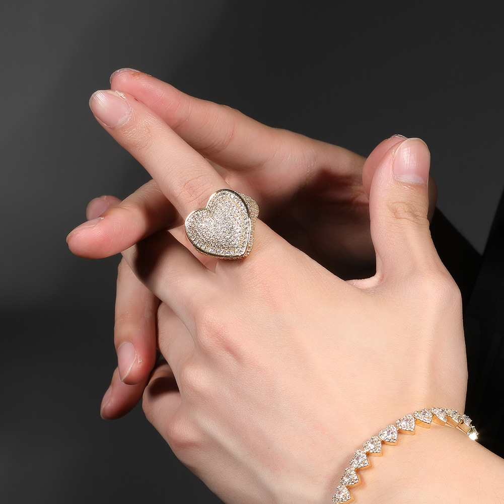 European and American style luxury jewelry street hipster high sense ring fashion personality hip-hop new ring Free shipping