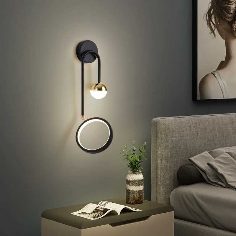 LED Modern Interior Wall Lamp Headboards Round Ball Background Wall Light Aisle Living Room Creative Nordic Decoration Wall LampXJ250526