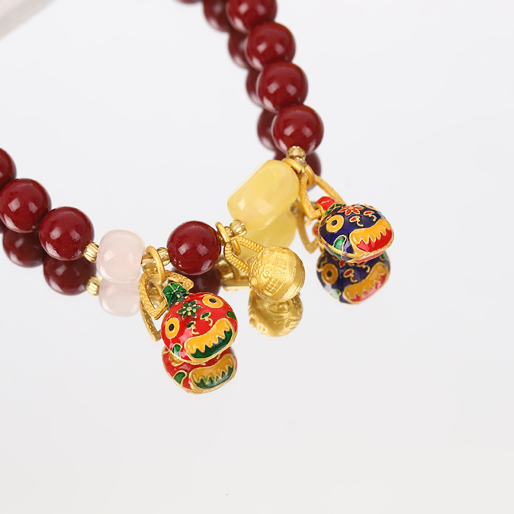 Purple clay bracelet, style gold swallowing beast, cinnabar colored for girls, Chinese style, zodiac year, Pixiu transport bracelet