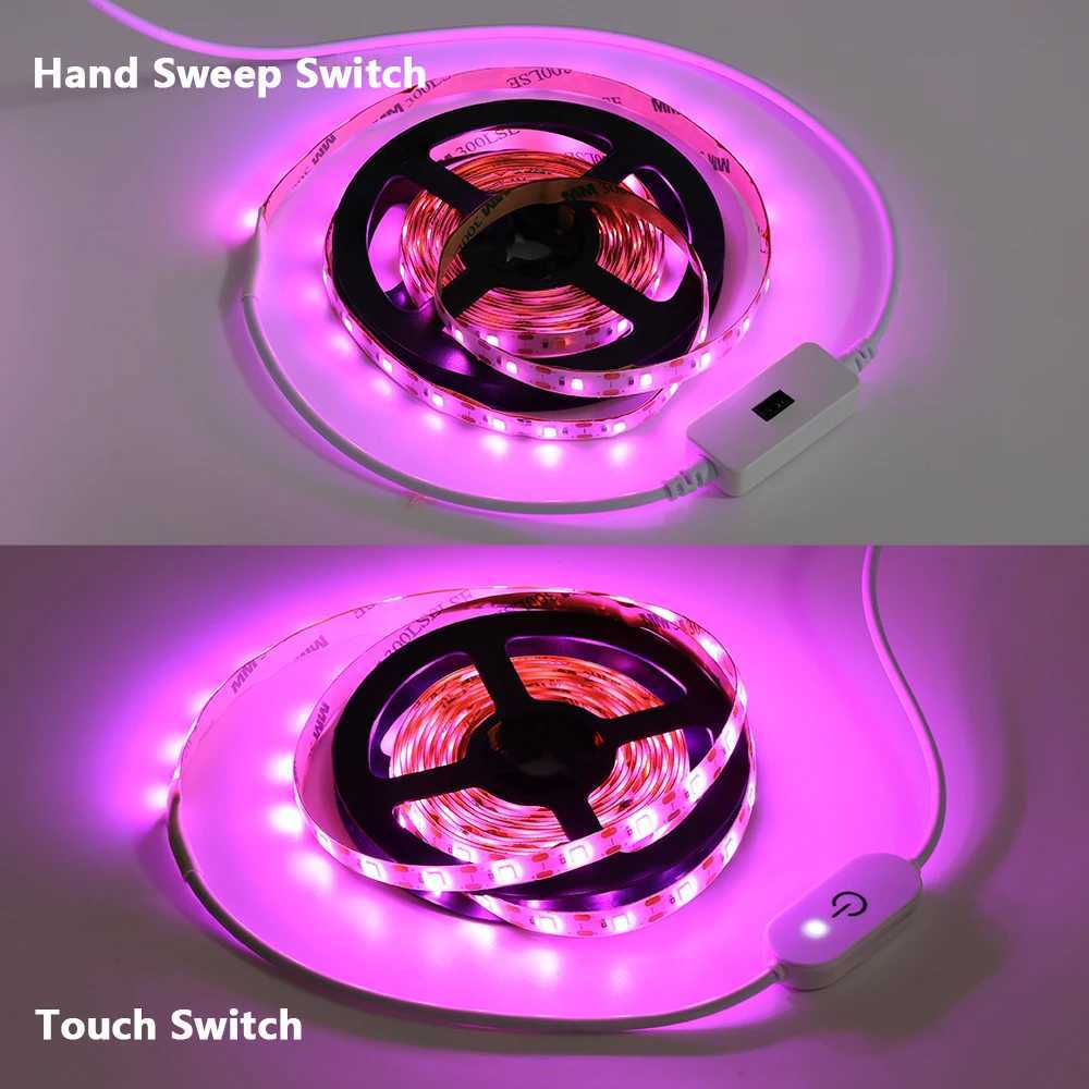 USB Dimming LED Grow Light Full Spectrum Switch Plant Light Waterproof IP65 DC 5V LED Strip Phyto Lamps For Vegetable FlowerXJ250526
