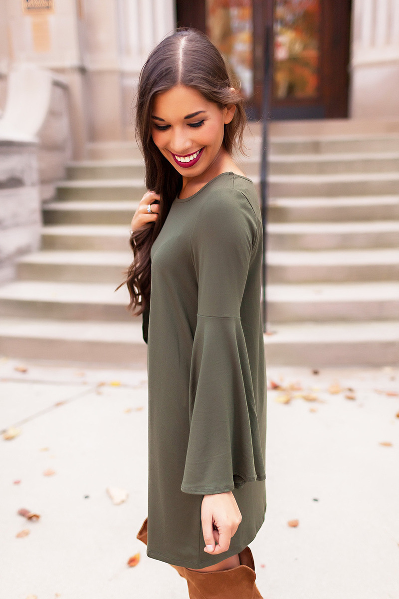 Spring/Summer New Womens Wear New Round Neck Long Sleeve Loose fitting Dress