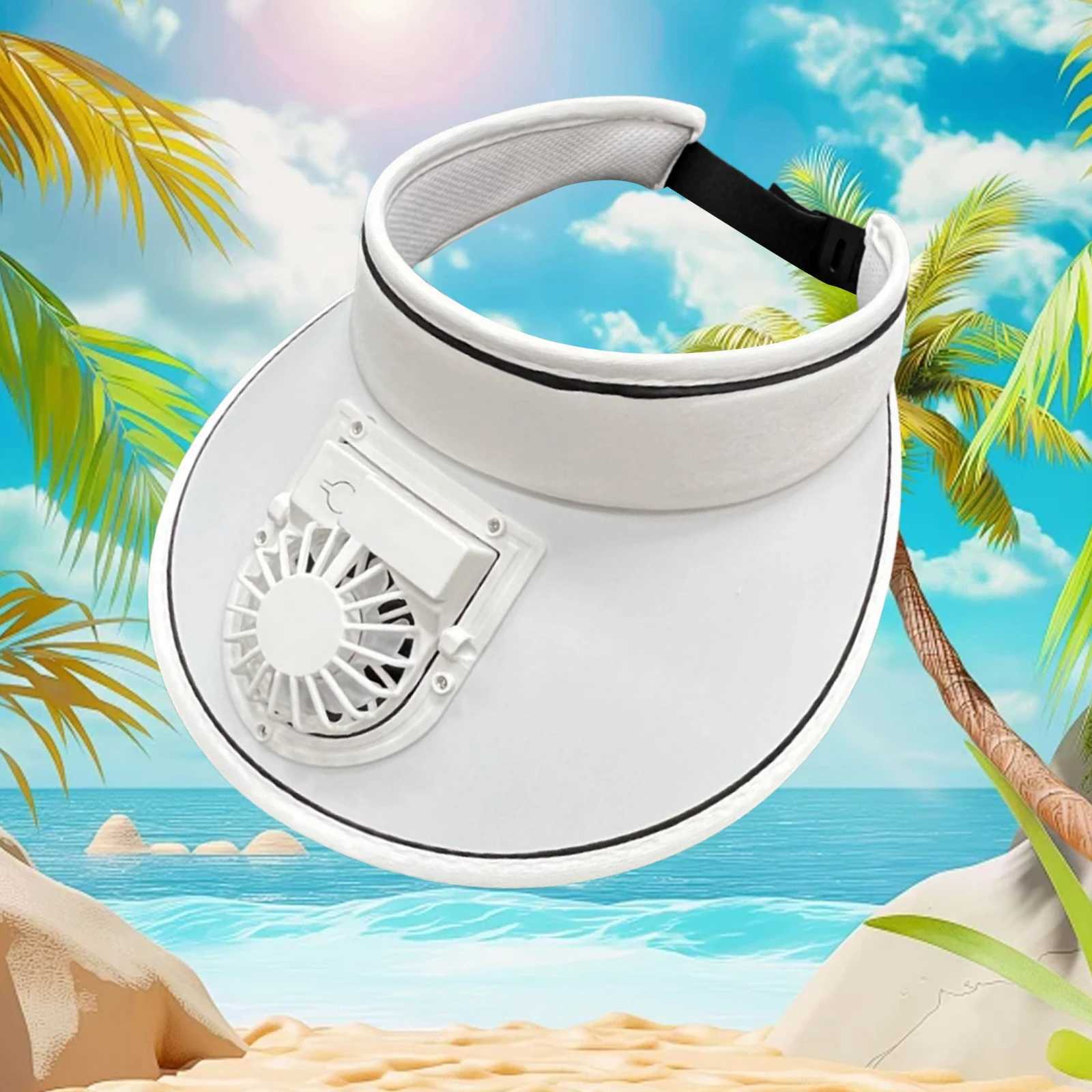 USB Charging Fan Hat UPF50+ - Wide Brim Sun Visor Cap with 3-Speed Cooling Fan Adjustable Breathable Fishing Hat for Men Women z250526TDY6