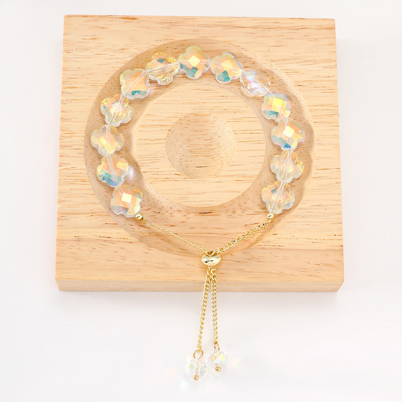 Colorful Beads Irregular Crystal Drawstring Course Adjustable Pendant Bracelet