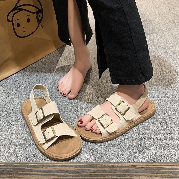 Soft soled sandals for women summer 2025 new flat bottomed fashionable beach shoes Roman sandals for students Casual Shoes Ddmysaturn