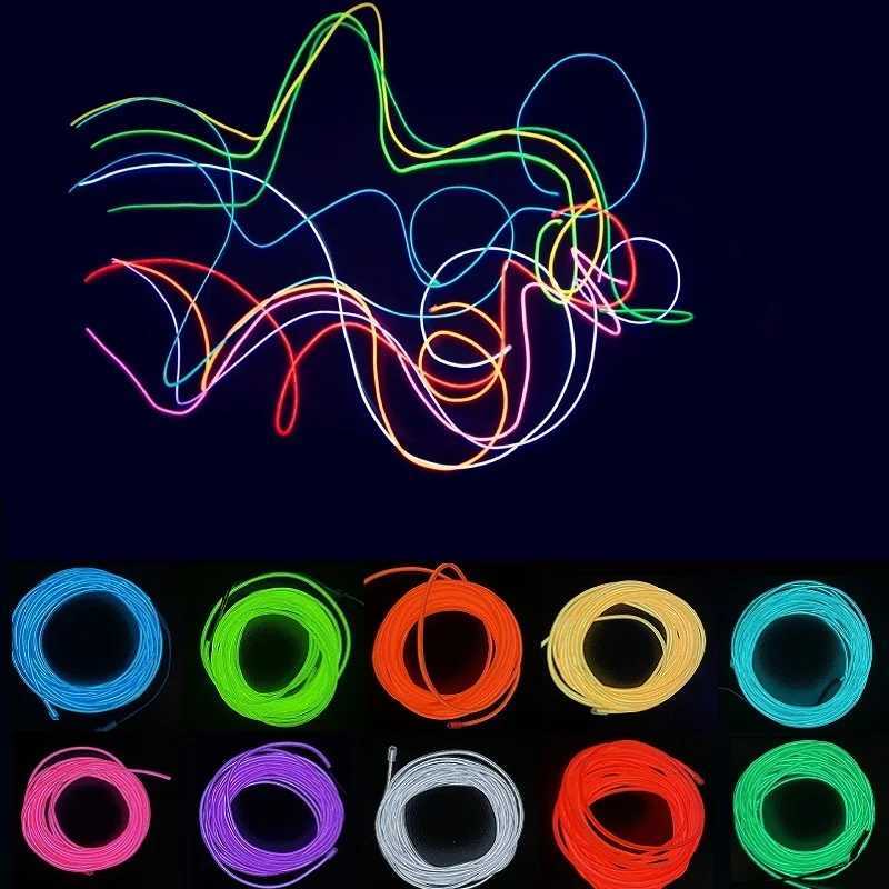 Flexible Neon Light 1M/2M/3M/5M EL Wire Led Neon Dance Party Atmosphere Decor Lamp RopeTube Waterproof Multicolor Led Strip Red W250526
