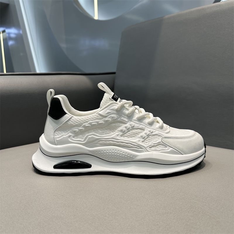Hot selling free shipping summer men new thick soled sports and leisure running dad breathable mesh shoes 39 44 black