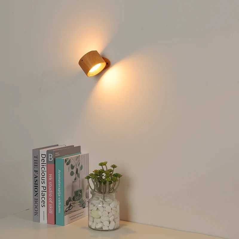 LED Double Head Wall Lamp Touch Control Remote 360 Rotatable USB Recharge Portable Night Light For Bedroom Lamp Decor SconcesXJ250526