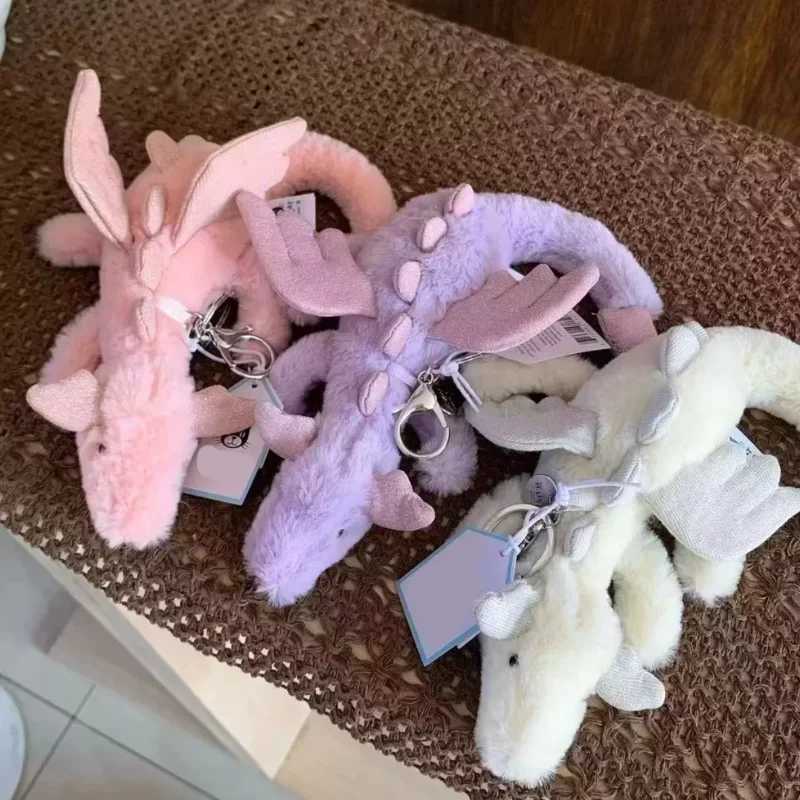 Original Jelly Cat 10cm White Pink Purple Dinosaur Bag Pendant Doll Keychain Sleeping Toy Pet Holiday Gift With Cats And DogsXJ250524