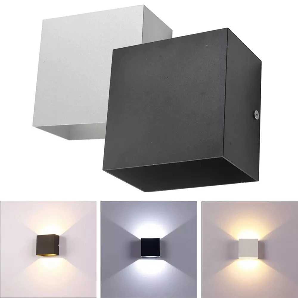 Indoor LED Wall Lamp Aluminum Cube Style Wall Light For Bedroom Living Room Corridor Aside Lighting AC110V 220VXJ250526