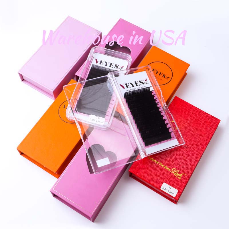 VEYES professional private label Black Mink silk Lashes supplies lash tray individual premium cashmere eyelash extensions