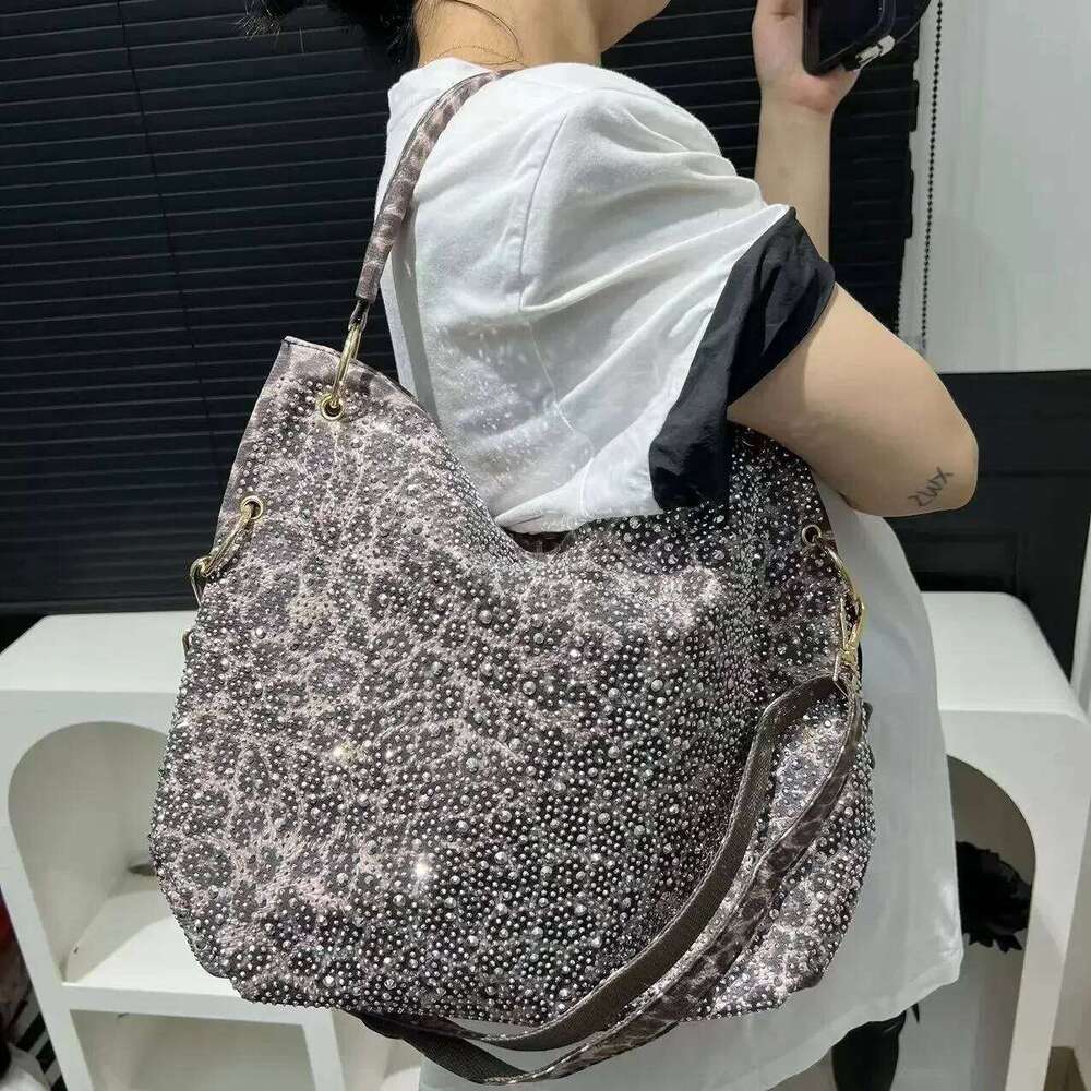 Women's Bags Designer Ladies' Fashionable And Personalized Leopard Print Full Dia Tote Bag With Large Capacity Retro Y2k Single Shoulder Han