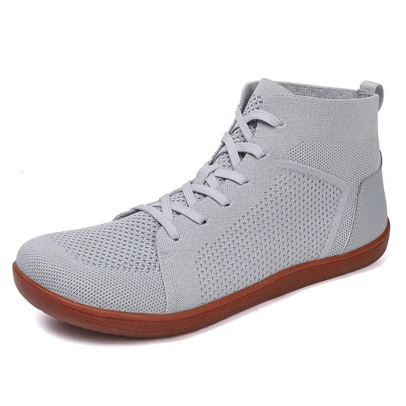 Wider Shoes Mens Minimalist Barefoot Male Breathable Mesh High Top Unisex Outdoor Athletic Sneakers 250526