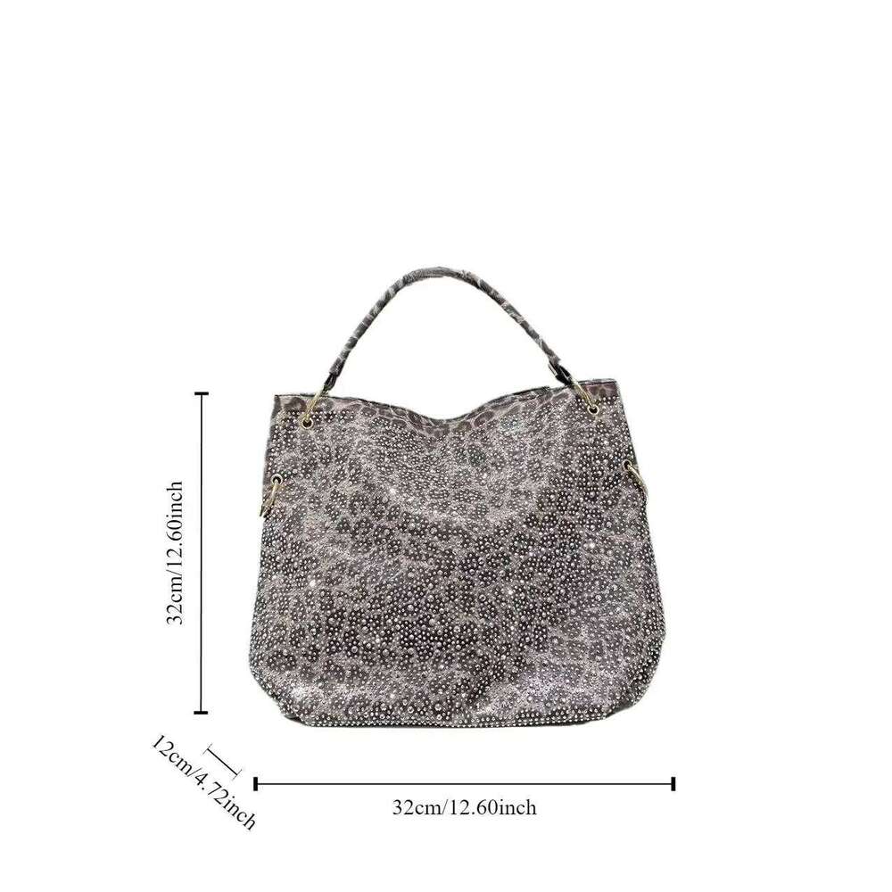 Women's Bags Designer Ladies' Fashionable And Personalized Leopard Print Full Dia Tote Bag With Large Capacity Retro Y2k Single Shoulder Han