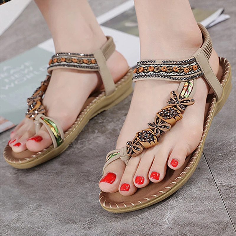 Womens Sandals Mix Color Bohemia For Summer Shoes Woman Flip Flops Women Soft Heels Footwear 250526